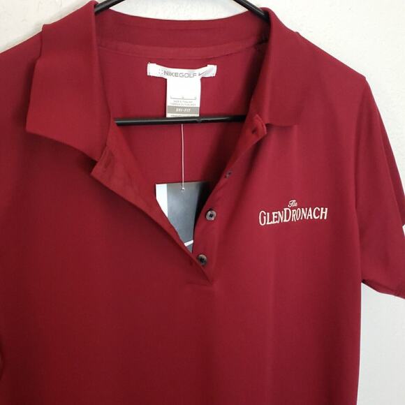 Nike Golf Dri- Fit The GrenDronach Short Sleeve Polo Golf Shirt Womens Large Red - Picture 2 of 6